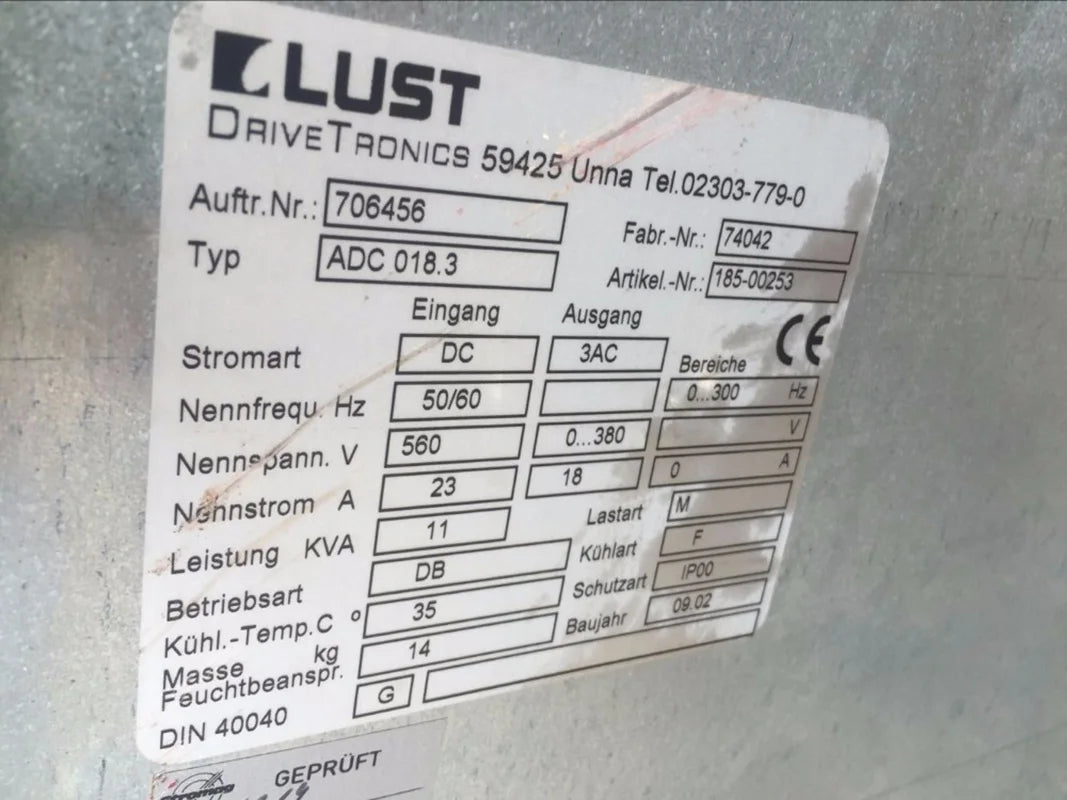 Lust LTI AEB 125.3 ADC 018.3 Servo Driver / Drive Used