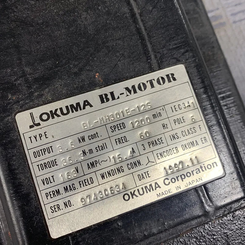Okuma Servo motor BL-MH301E-12S Used in stock