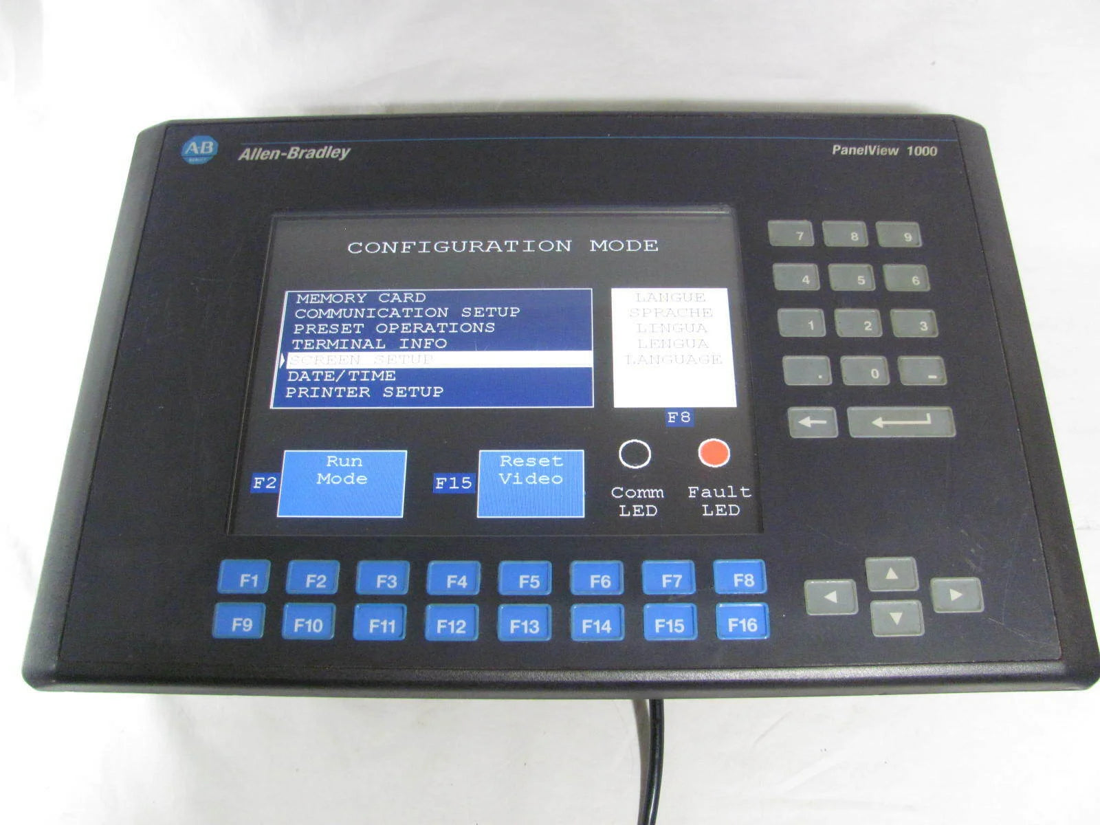 Allen Bradley 2711-K10C1 Ser. D Panelview 1000 Operator Interface Used