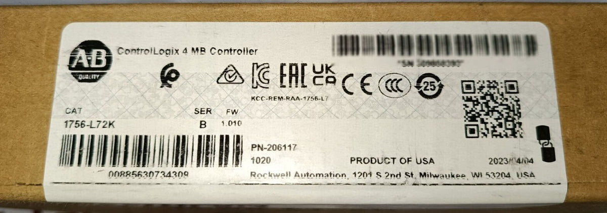 1756-L72K / B ControlLogix 4MB Controller PLC